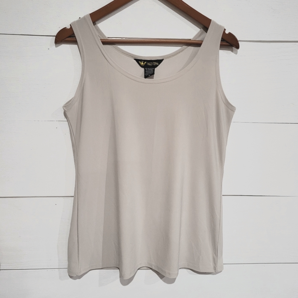 Valentina beige stretch tank top